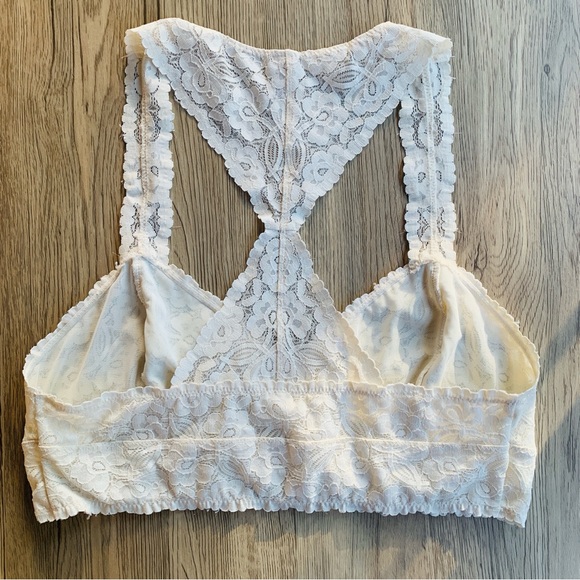 Free People Intimately Ivory Galloon Lace Racerback Bralette | Large - Picture 3 of 7
